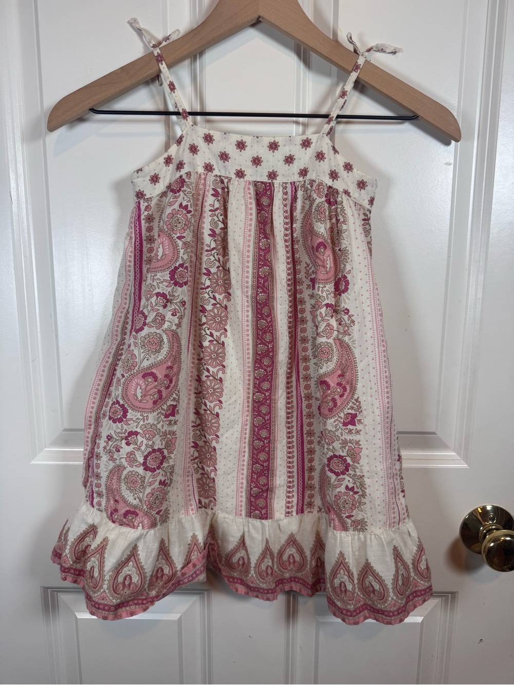 babyGap Toddler Girls 5 Pink Paisley Floral Cotton Boho Sundress Y2K 100%cotton